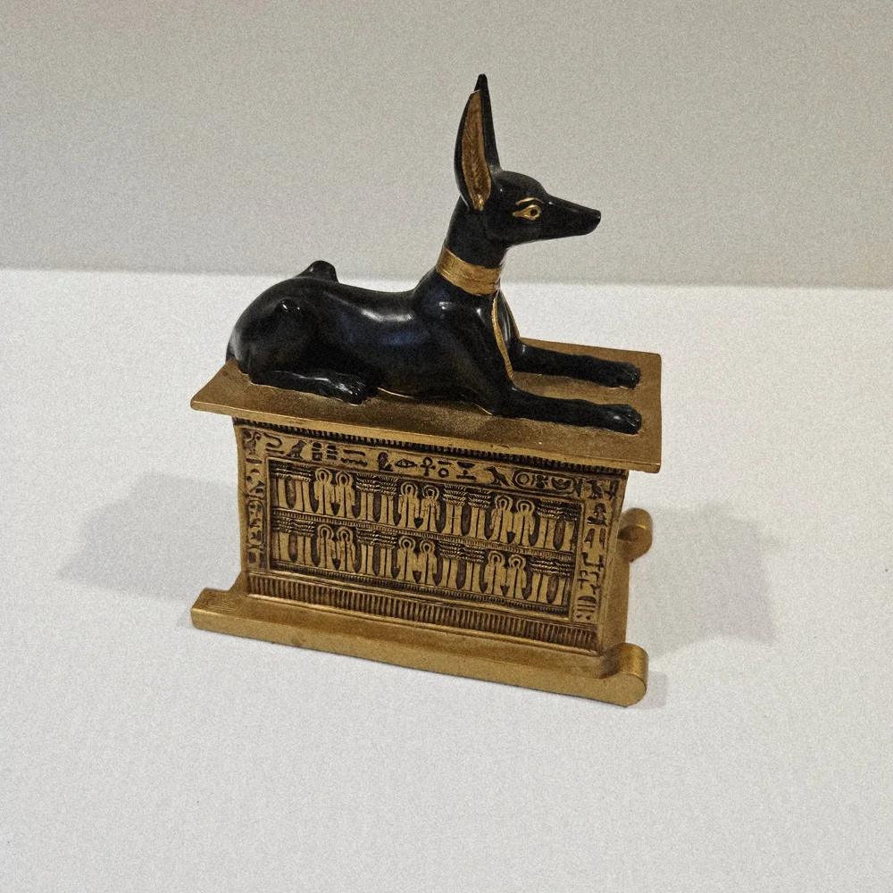Summit Collection Laying Anubis Egyptian God Statue Figurine Black Gold